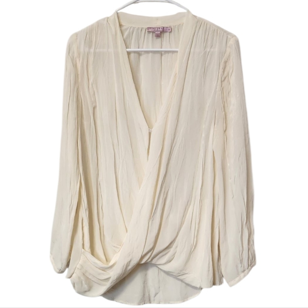 Calypso St Barth Silk Draped Blouse Size S